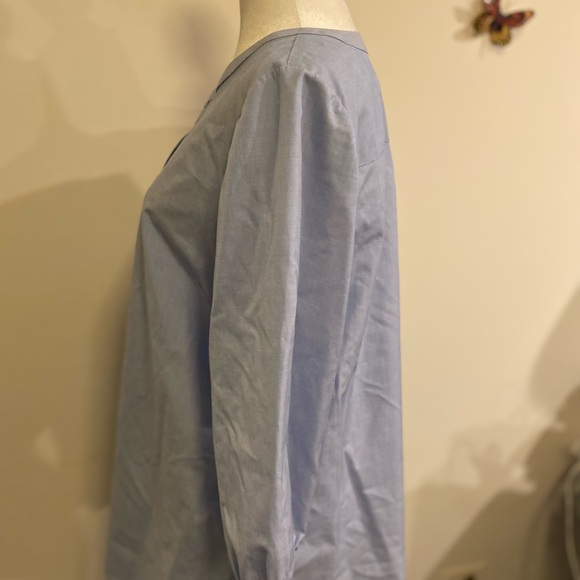 Talbots no iron blue shirt with 3/4 sleeves size Large - Picture 4 of 7